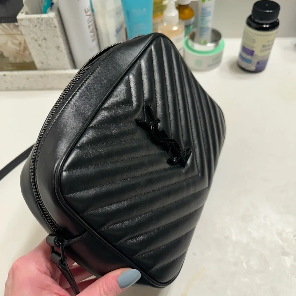 Yves Saint Laurent Black Quilted Leather Crossbody Bag